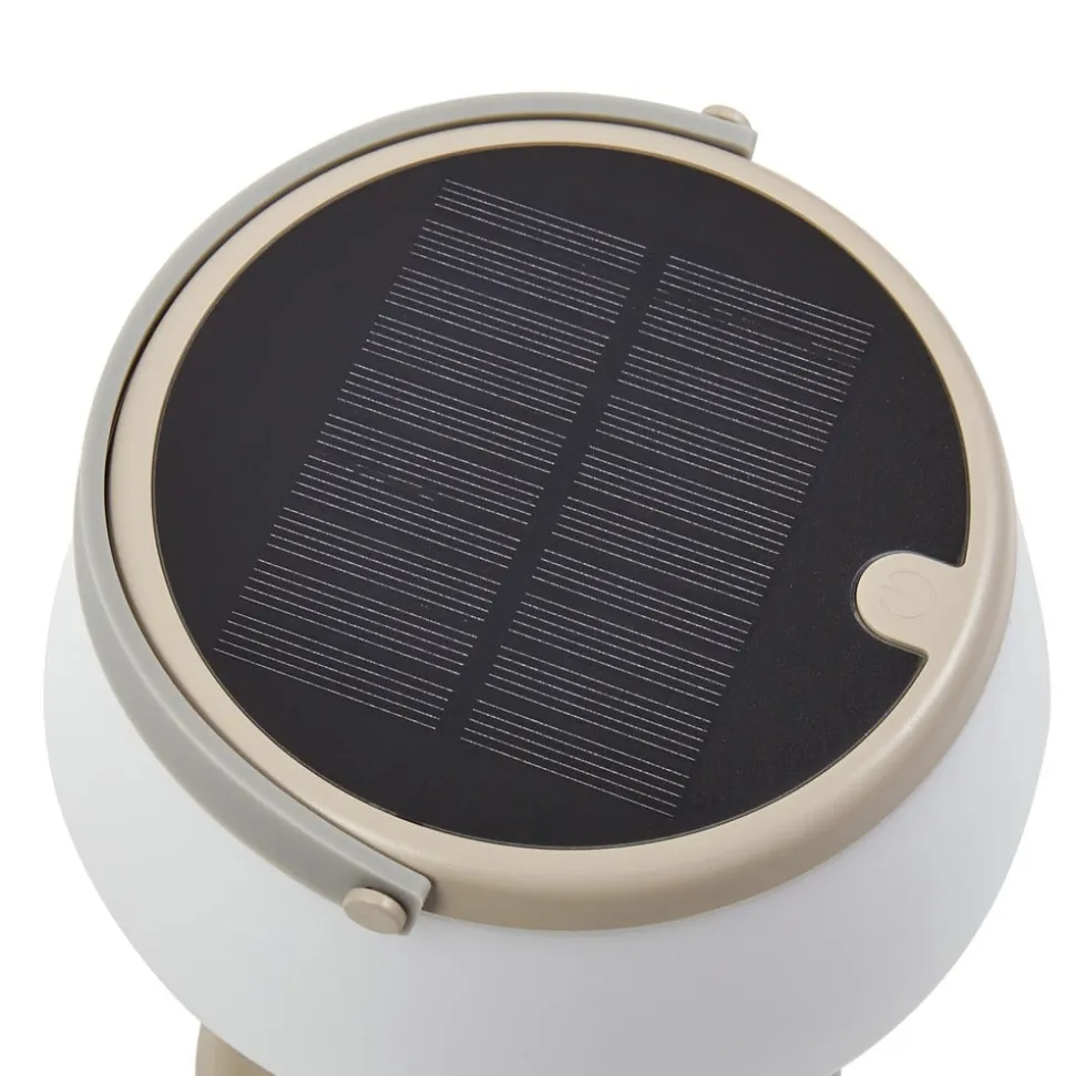 Lindby LED-bordlampe Mikkel, beige, dæmpbar, 7 cm
