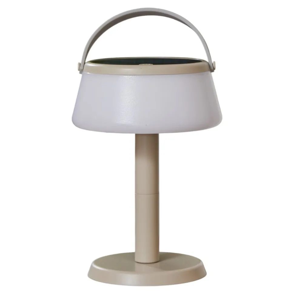 Lindby LED-bordlampe Mikkel, beige, dæmpbar, 7 cm