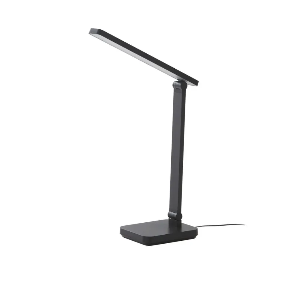 Lindby LED-bordlampe Rylas, sort, USB, CCT
