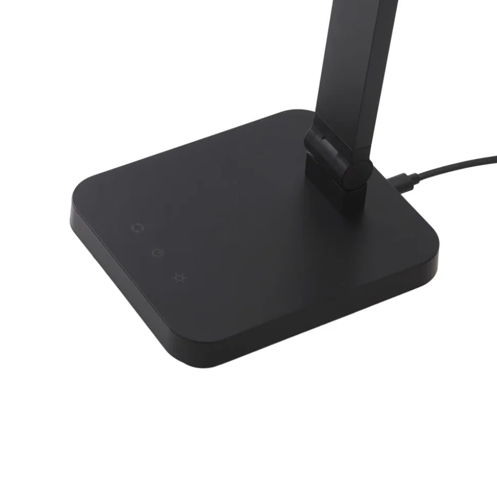 Lindby LED-bordlampe Rylas, sort, USB, CCT