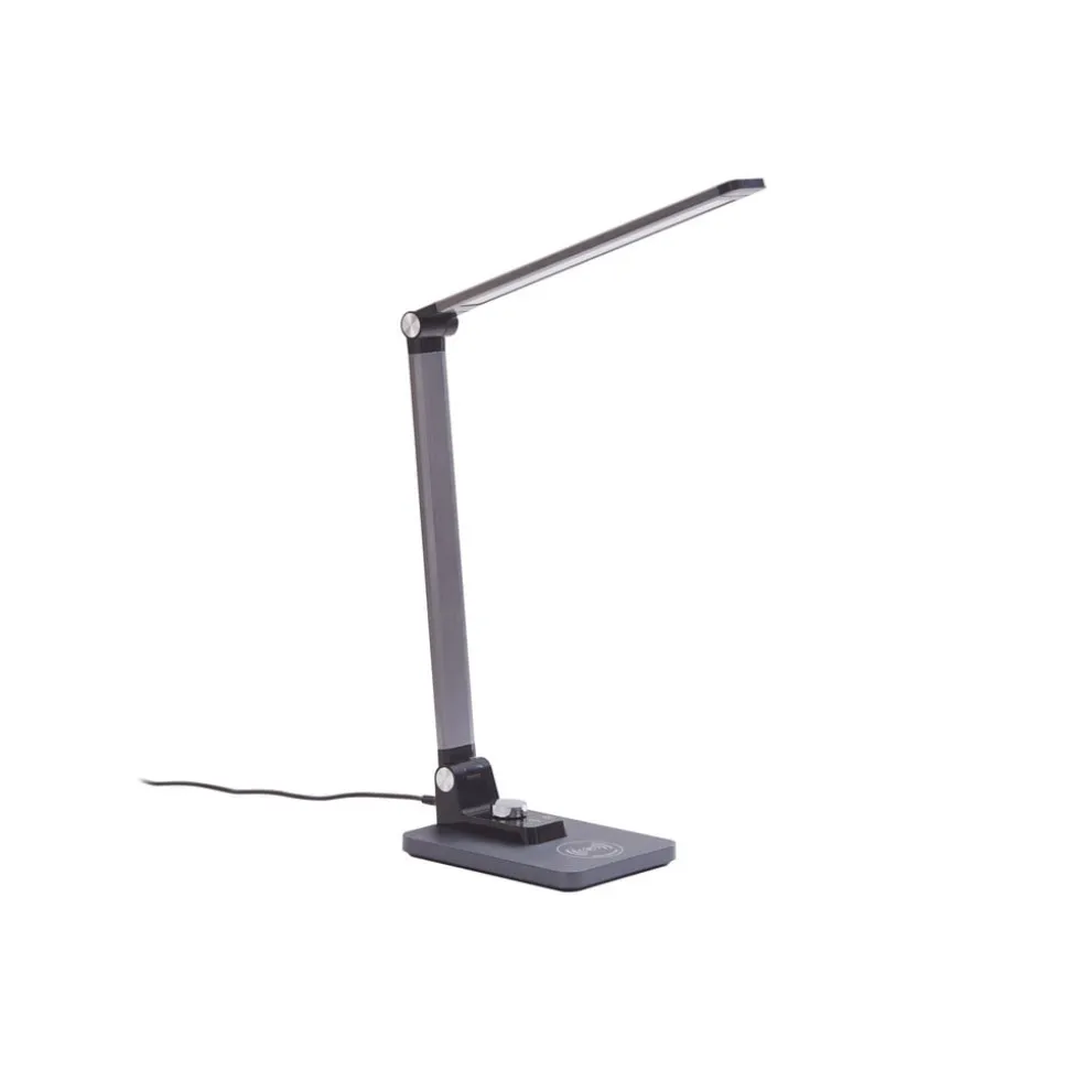 Lindby LED-bordlampe Valtaris, grå, aluminium, CCT, dæmpbar