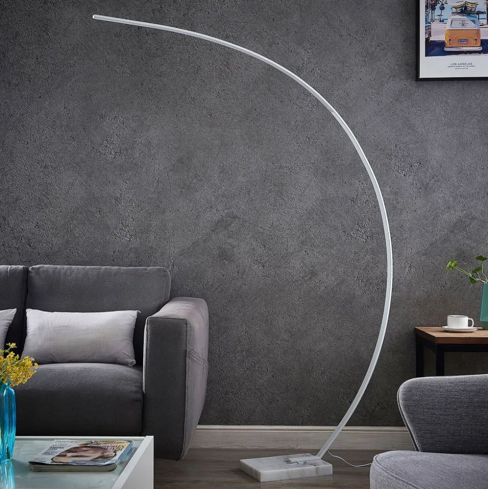 Lindby LED-buelampe Kendra, hvid, aluminium, højde 180 cm