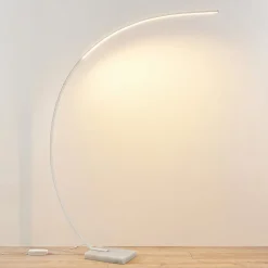 Lindby LED-buelampe Kendra, hvid, aluminium, højde 180 cm