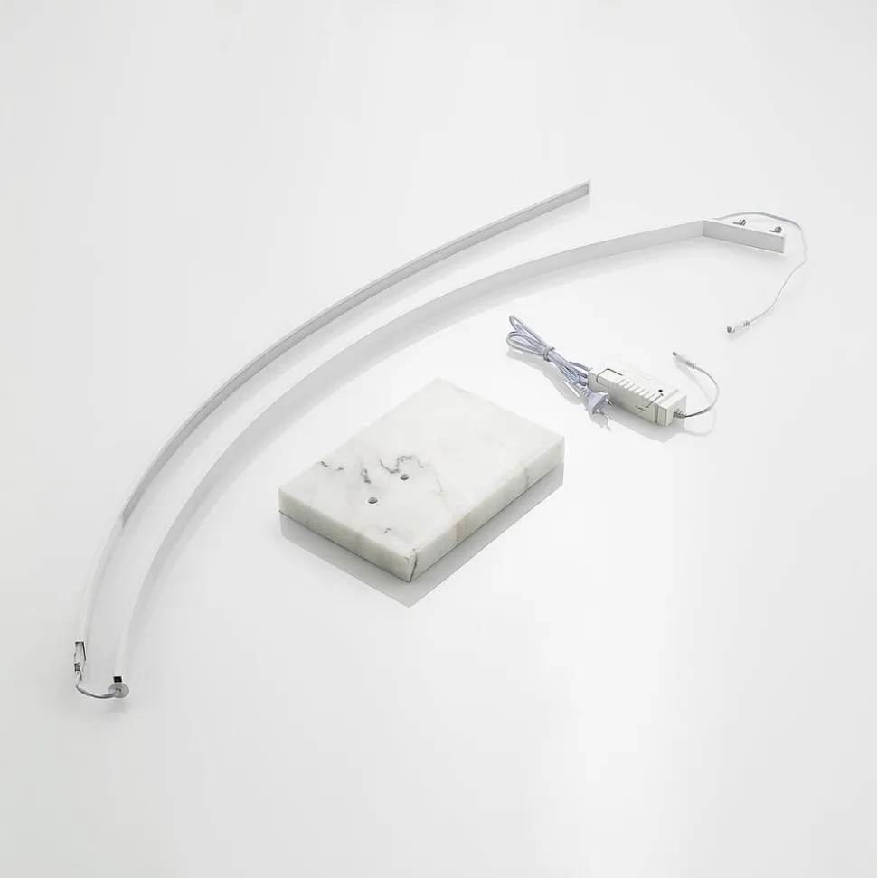 Lindby LED-buelampe Kendra, hvid, aluminium, højde 180 cm