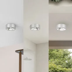 Lindby LED-downlight Siaka, grå, metal, Ø 5 cm, IP65