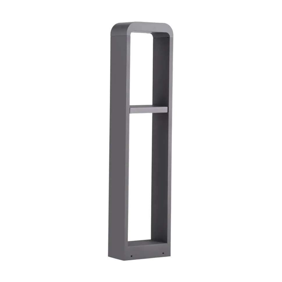 Lindby LED-gadelampe Darko, 100 cm, grå, metal, IP54