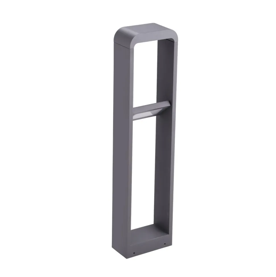 Lindby LED-gadelampe Darko, 100 cm, grå, metal, IP54