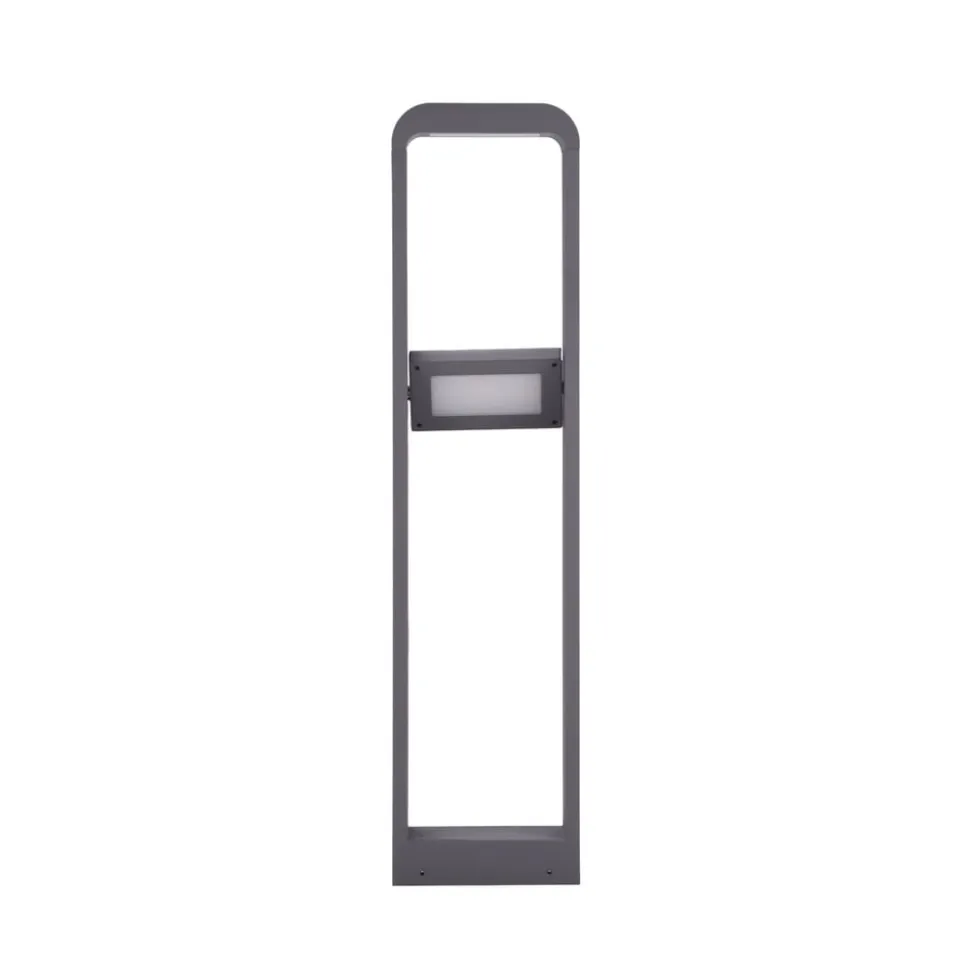 Lindby LED-gadelampe Darko, 100 cm, grå, metal, IP54