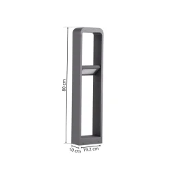Lindby LED-gadelampe Darko, 80 cm, grå, metal, IP54