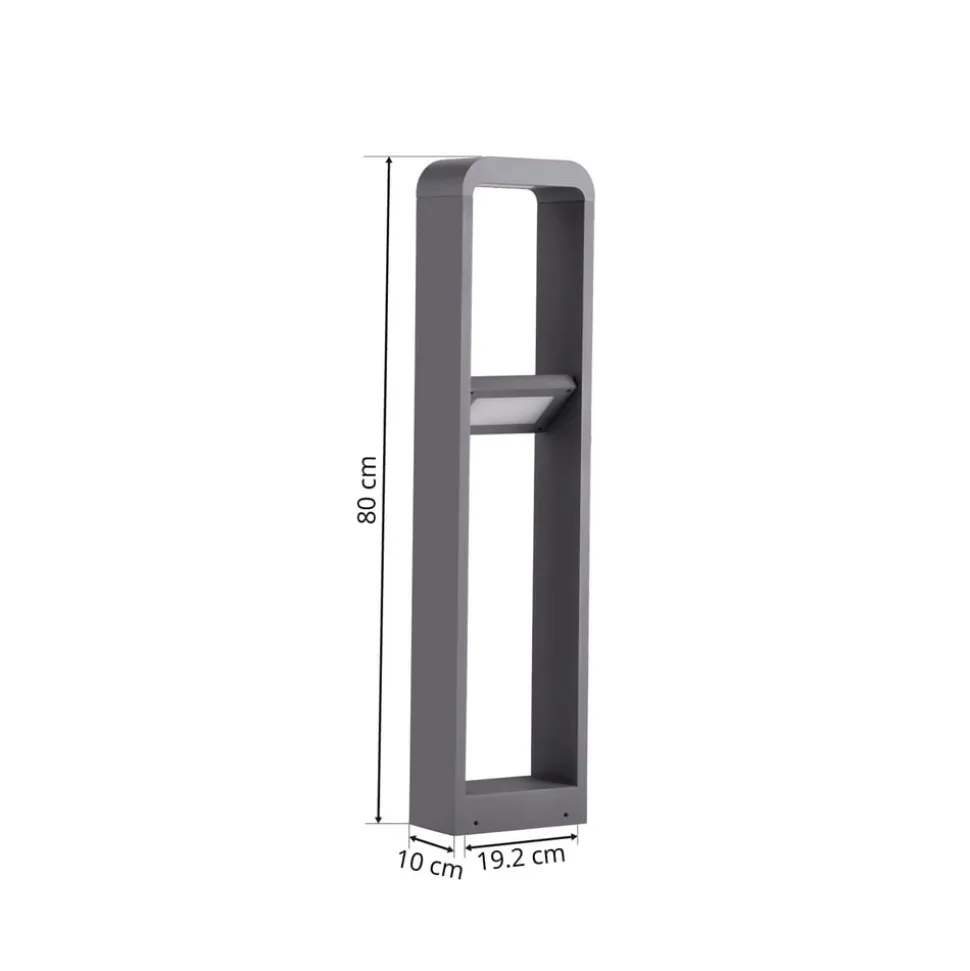 Lindby LED-gadelampe Darko, 80 cm, grå, metal, IP54
