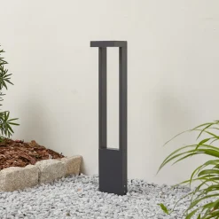 Lindby LED-gadelampe Lonete, højde 65 cm, antracit, IP65