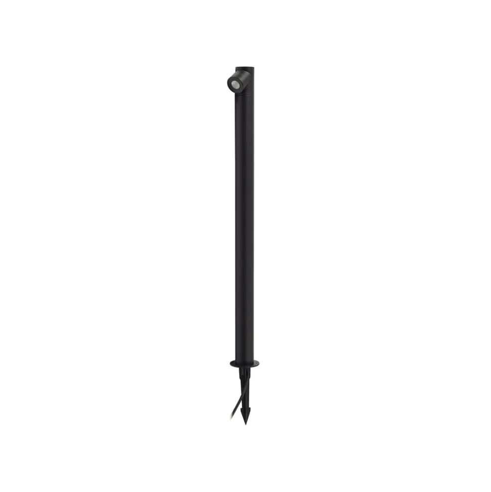 Lindby LED-gadelampe Luzian, højde 80 cm, sort, jordspyd