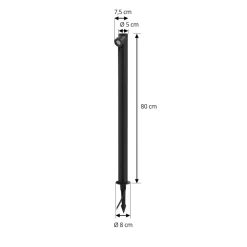 Lindby LED-gadelampe Luzian, højde 80 cm, sort, jordspyd