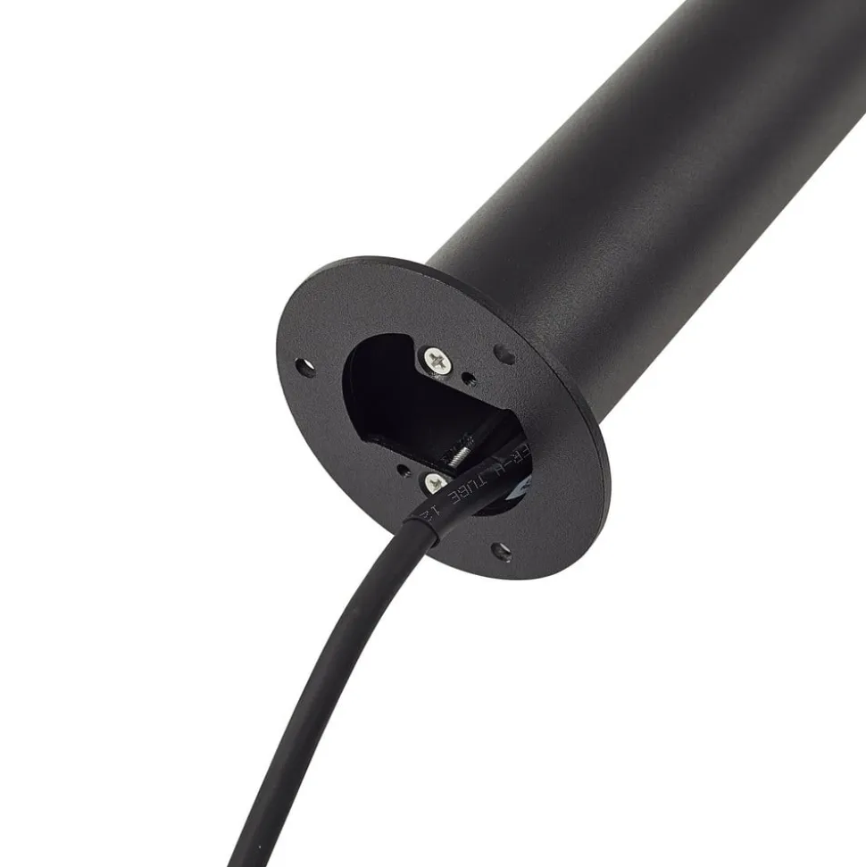 Lindby LED-gadelampe Luzian, højde 80 cm, sort, jordspyd