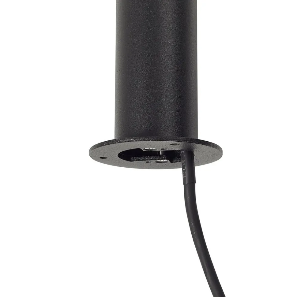 Lindby LED-gadelampe Luzian, højde 120 cm, sort, jordspyd