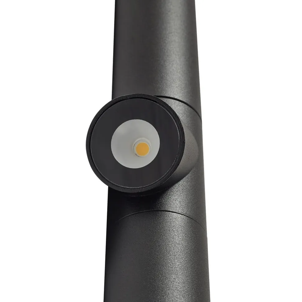 Lindby LED-gadelampe Luzian, højde 120 cm, sort, jordspyd
