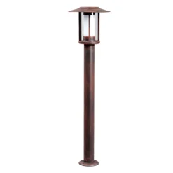 Lindby LED-gadelampe Pavlos, 76 cm, rustfarvet, stål