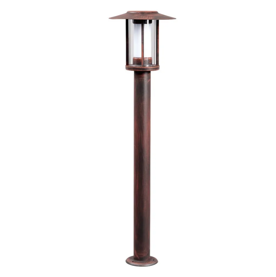 Lindby LED-gadelampe Pavlos, 76 cm, rustfarvet, stål
