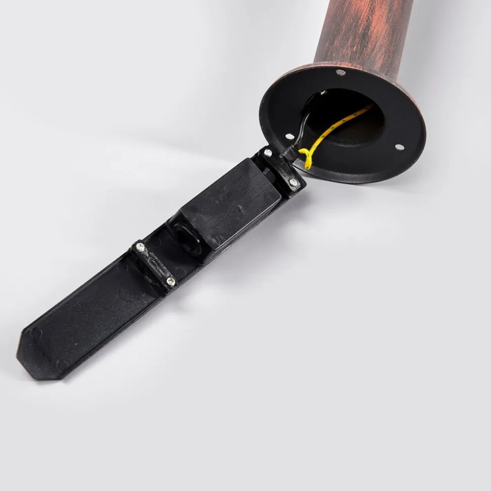 Lindby LED-gadelampe Pavlos, 76 cm, rustfarvet, stål