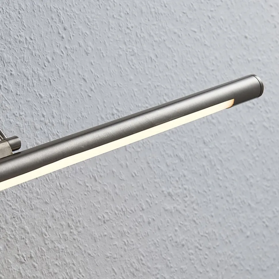 Lindby LED-gallerilampe Mailine, 69 cm, nikkel, afbryder