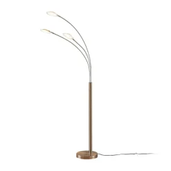 Lindby LED-gulvlampe Anea, 168 cm, 3 lyskilder, nikkelfarvet