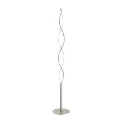 Lindby LED-gulvlampe Auron, nikkelfarvet, metal, touchdæmper