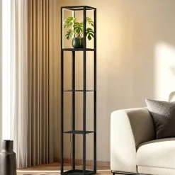 Lindby LED-gulvlampe Birta, stående, reol, højde 155 cm