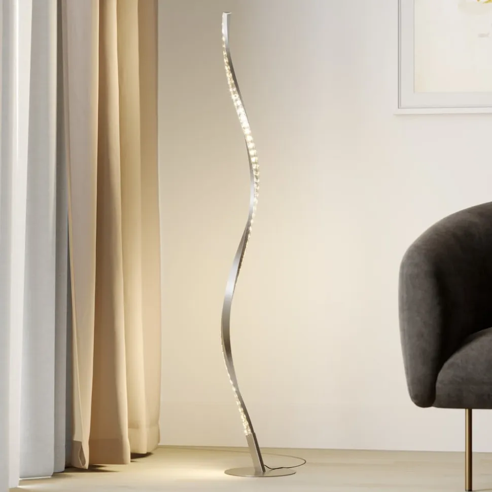 Lindby LED-gulvlampe Criostal, RGBW, dæmpbar, fjernbetjening