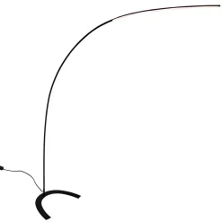 Lindby LED-gulvlampe Danua, sort, metal, højde 200 cm