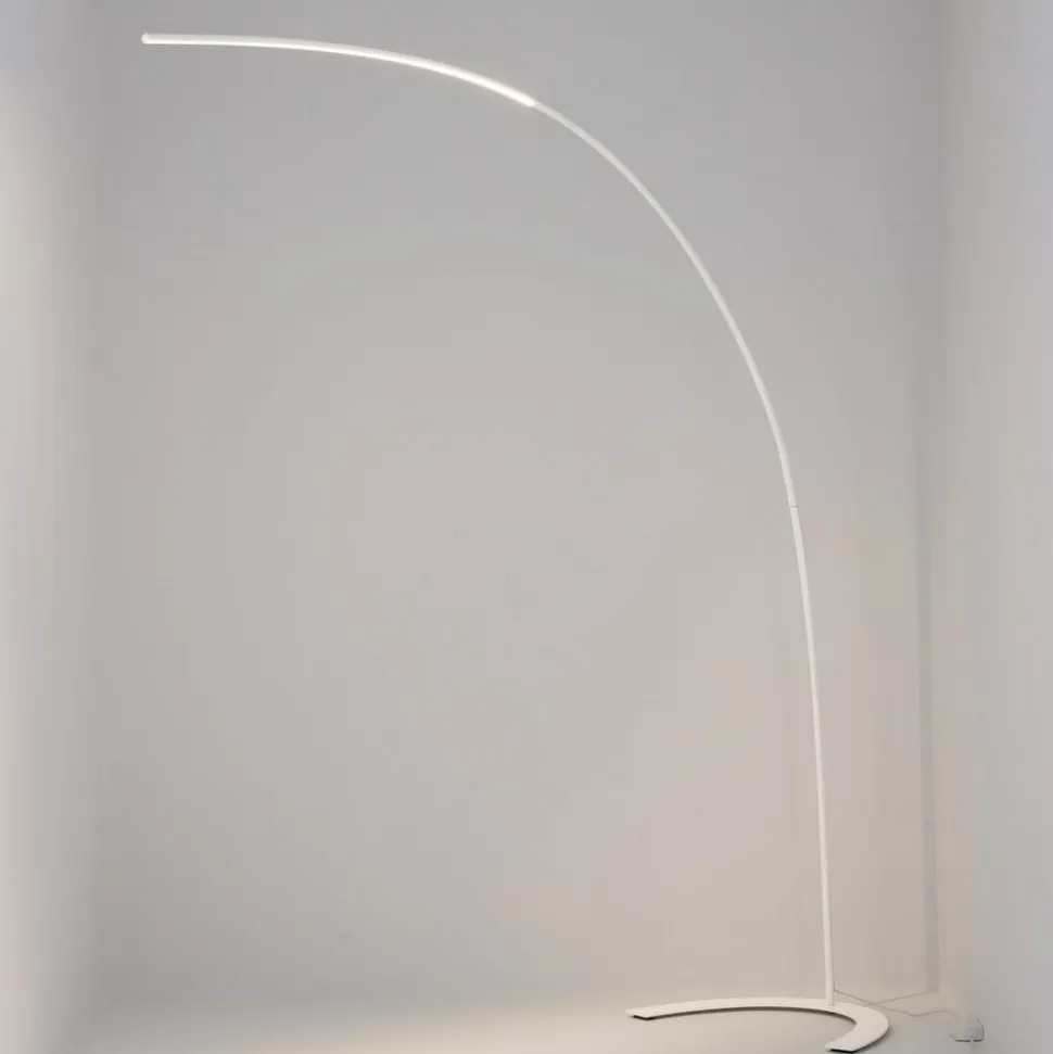 Lindby LED-gulvlampe Danua, hvid, metal, højde 200 cm