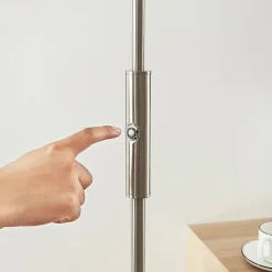 Lindby LED-gulvlampe Darion, grå, metal, dæmpbar, 180 cm