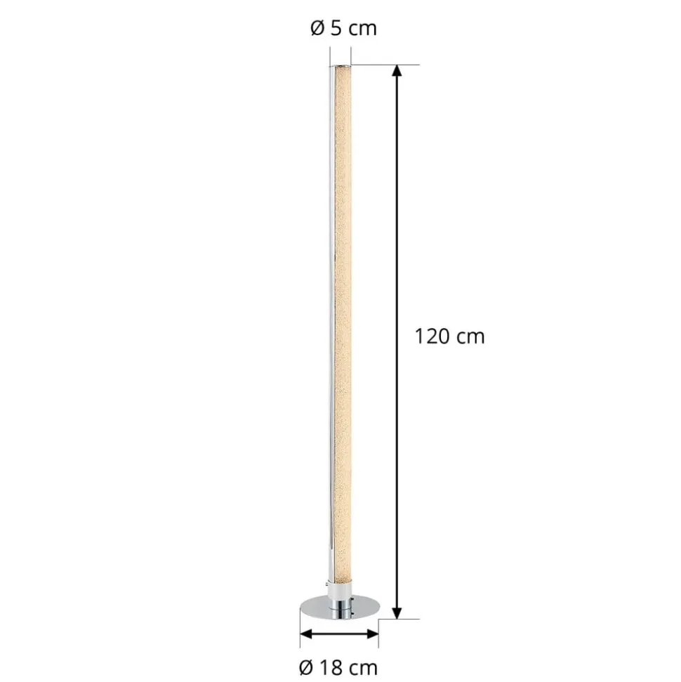Lindby LED-gulvlampe Hadis, RGB, fjernbetjening, hvid, 120 cm