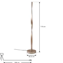 Lindby LED-gulvlampe Jaren, sort/brun, 114 cm, CCT