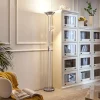 Lindby LED-gulvlampe Josefin, nikkel, læselampe, dæmpbar