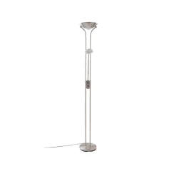Lindby LED-gulvlampe Josefin, nikkel, læselampe, dæmpbar