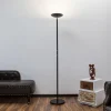 Lindby LED-gulvlampe Malea, sort, metal, dæmpbar, 180 cm