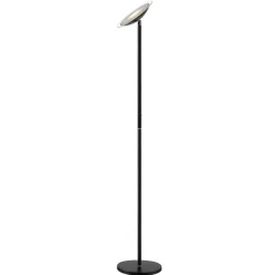 Lindby LED-gulvlampe Malea, sort, metal, dæmpbar, 180 cm