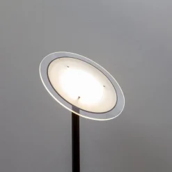 Lindby LED-gulvlampe Malea, sort, metal, dæmpbar, 180 cm