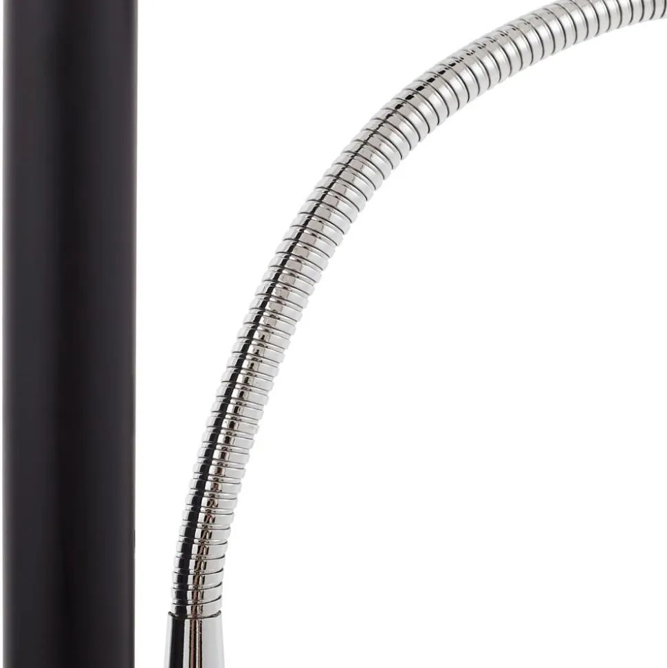 Lindby LED-gulvlampe Malea, sort, læselampe, dæmpbar