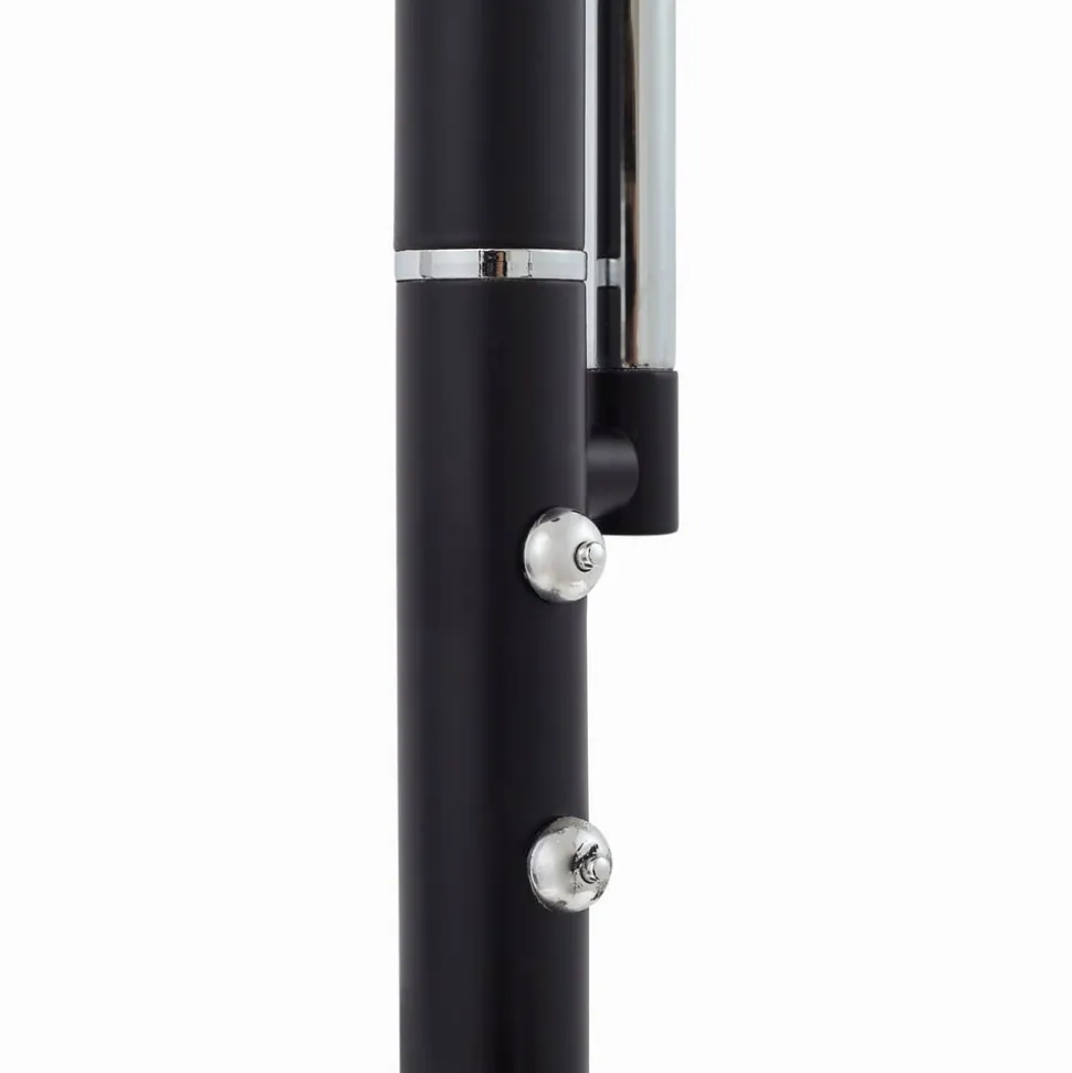 Lindby LED-gulvlampe Malea, sort, læselampe, dæmpbar