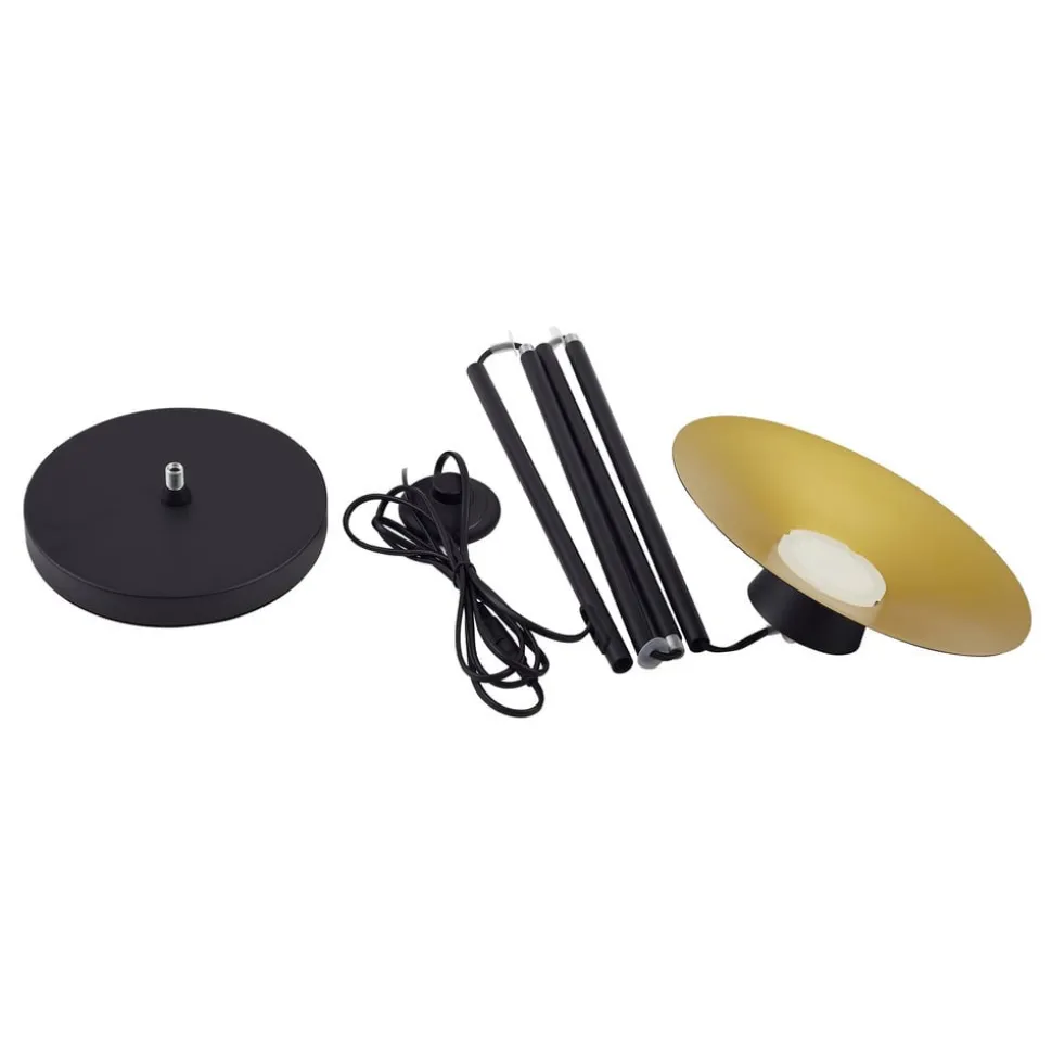 Lindby LED-gulvlampe Norvind, sort, metal, 1 lyskilde
