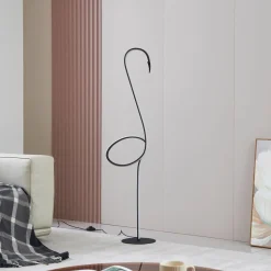 Lindby LED-gulvlampe Pajaro, 130 cm, sort, CCT, dæmpbar