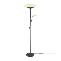 Lindby LED-gulvlampe Ragna, læselampe, sort, dæmpbar