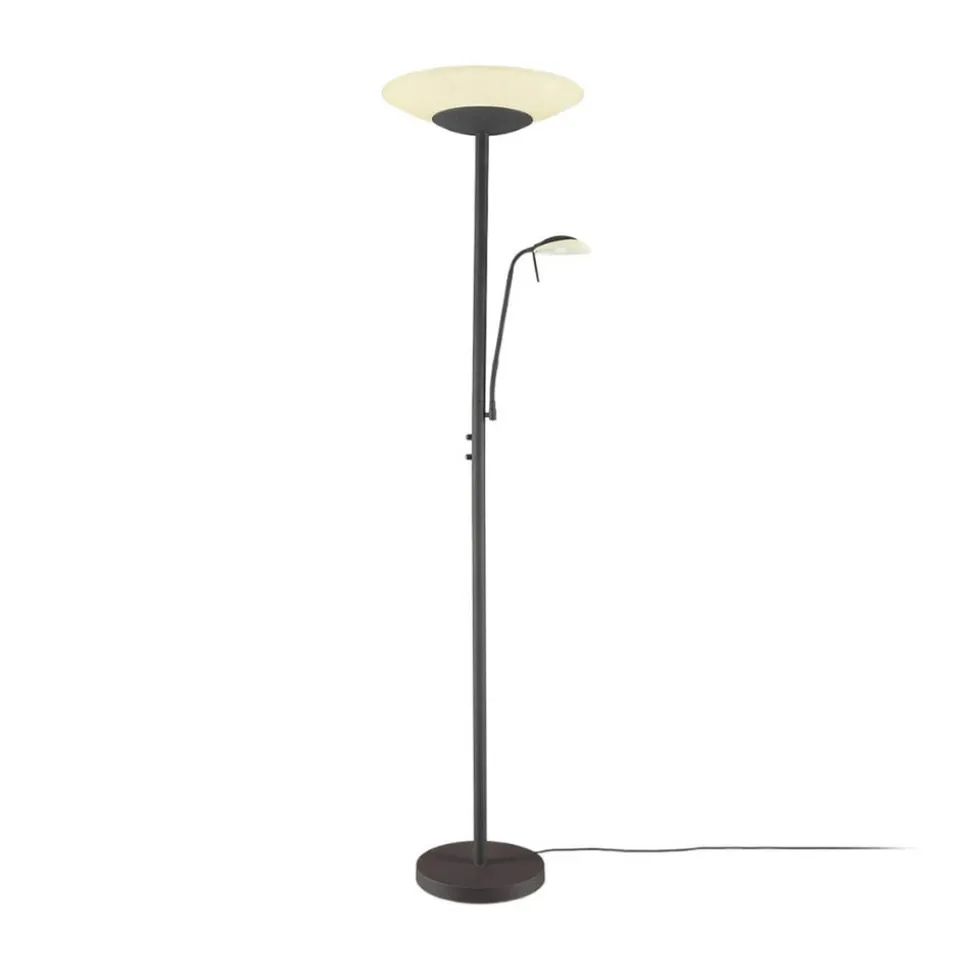 Lindby LED-gulvlampe Ragna, læselampe, sort, dæmpbar