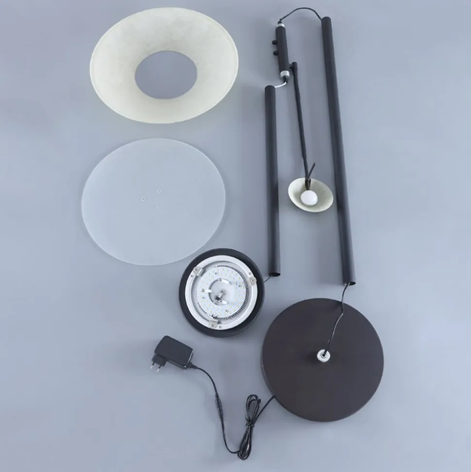 Lindby LED-gulvlampe Ragna, læselampe, sort, dæmpbar