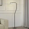 Lindby LED-gulvlampe Rayon, sort, metal, højde 150,3 cm