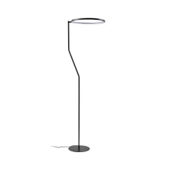 Lindby LED-gulvlampe Rayon, sort, metal, højde 150,3 cm