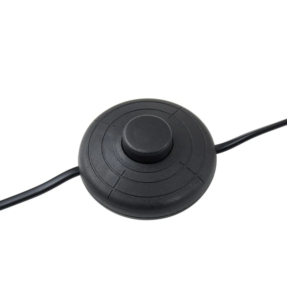 Lindby LED-gulvlampe Rayon, sort, metal, højde 150,3 cm