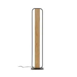 Lindby LED-gulvlampe Romilda, grå, træ, højde 122 cm