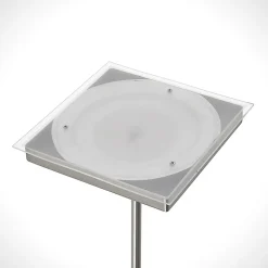 Lindby LED-gulvlampe Sumani, kantet, nikkel, højde 180 cm